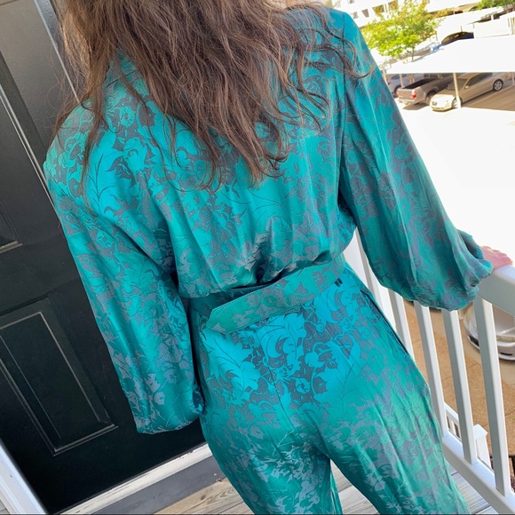 Vintage 80s floral boho romper jumper jumpsuit - Picture 10 of 10